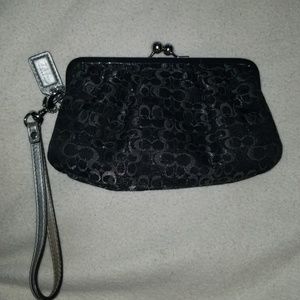 Cute black coach wristlet!